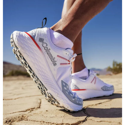 Sepatu Lari/Trail Running Pria - Columbia Men's Konos™ TRS Performance Shoes (White/Poppy Red)