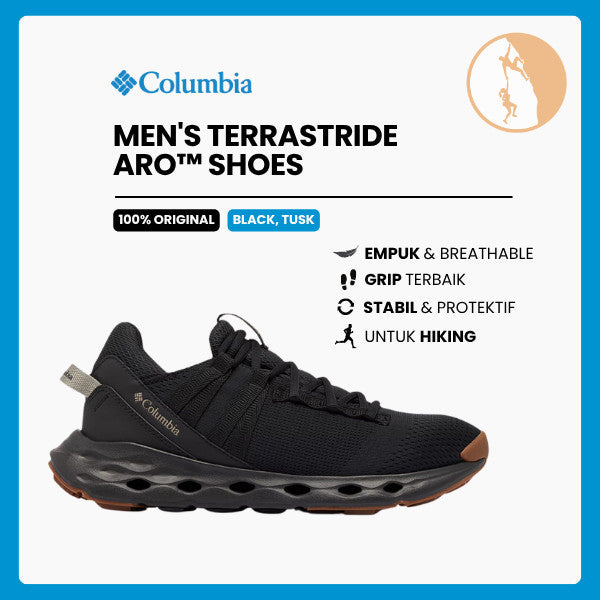 Sepatu Hiking Pria Breathable - Columbia Men's Terrastride ARO™ Shoe (Black/Tusk)