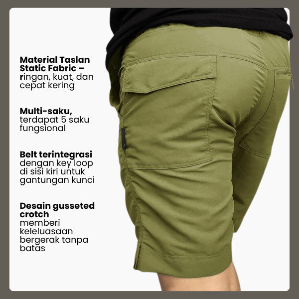 Celana Pendek Outdoor/Hiking Pria - Pinnacle Vigo Classic Short - Green Olive