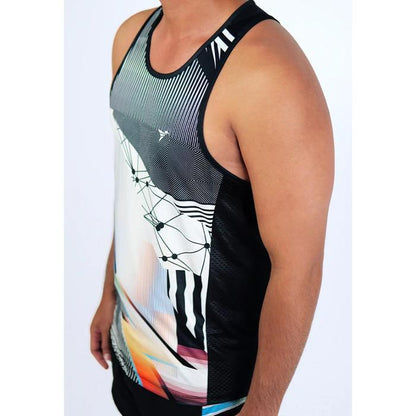 Kaos Tank Top Lari/Olahraga Pria - Trijee DG Racerback Men (Duochrome Glitch)