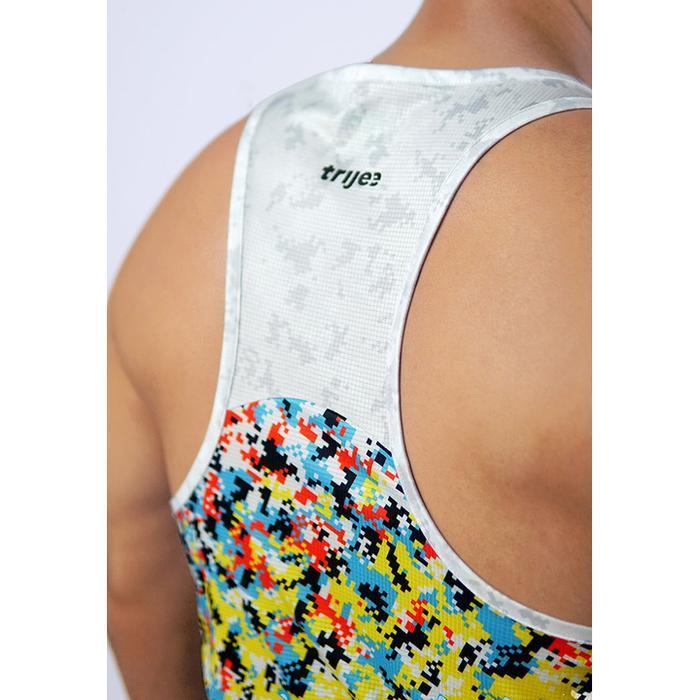 Kaos Singlet/Tank Top Lari Pria - Trijee MD Racerback Men (Multi Dots)