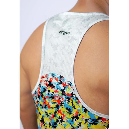 Kaos Singlet/Tank Top Lari Pria - Trijee MD Racerback Men (Multi Dots)