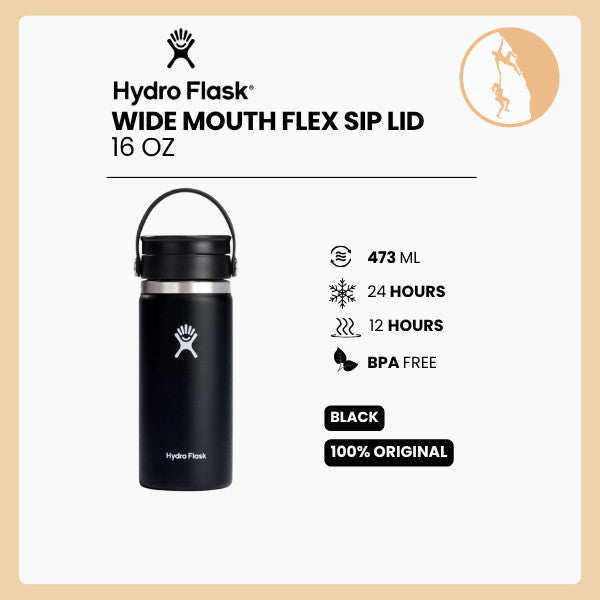 Hydro Flask Wide Mouth Flex Sip Lid 16oz/473ml - BLACK