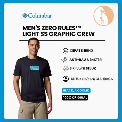 Kaos Olahraga Pria - Columbia Zero Rules™ Light SS Graphic Crew (Black, A Cooled)
