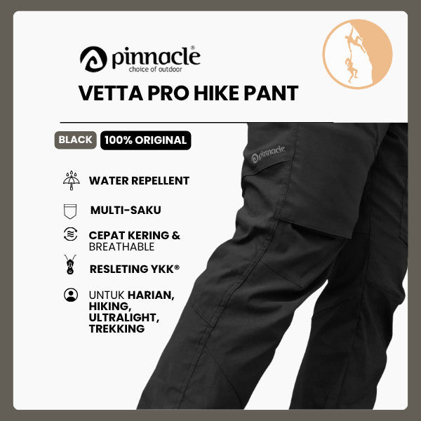 Celana Gunung Pria - Pinnacle Vetta Pro Hike Pant (Black)
