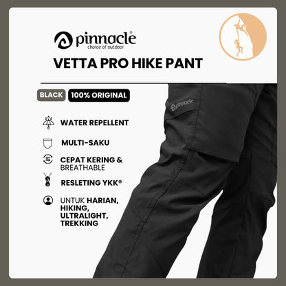 Celana Gunung Pria - Pinnacle Vetta Pro Hike Pant (Black)