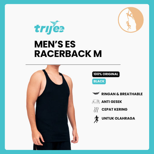 Kaos Tank Top Lari Pria - Trijee  Men's ES Racerback M (Black)