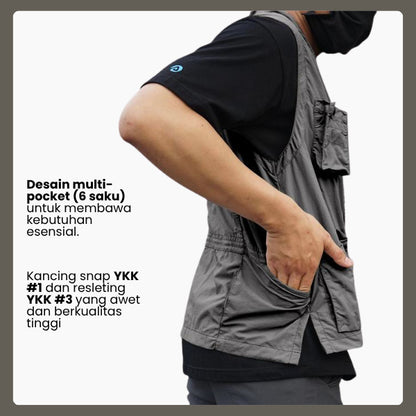 Pinnacle Day Vest Dark Grey – Rompi Kasual & Outdoor Yang Ringan & Multi Saku
