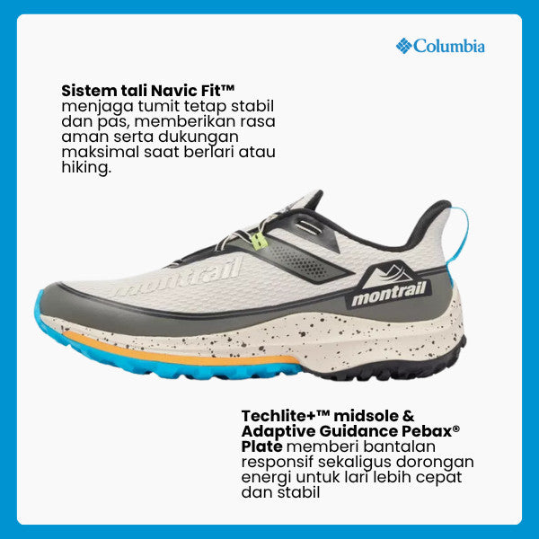 Sepatu Lari/Trail Running Pria - Columbia  Men's Montrail Trinity AG II Trail Running Shoes (Dark Stone/Ocean Blue)