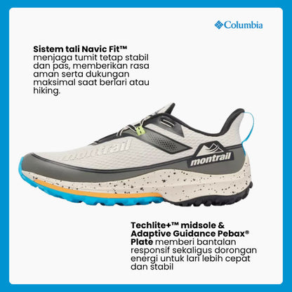 Sepatu Lari/Trail Running Pria - Columbia  Men's Montrail Trinity AG II Trail Running Shoes (Dark Stone/Ocean Blue)