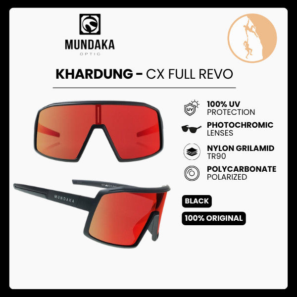 Mundaka Optic KHARDUNG (Black / CX Full Revo) - Eyewear/Sunglasses/Kacamata Sport