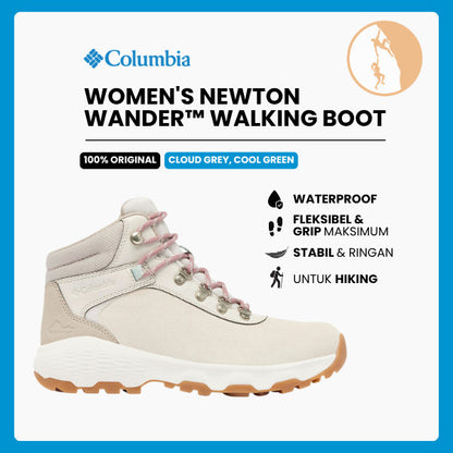 Sepatu Hiking Boot Wanita - Columbia Women's Newton Wander™ Walking Boot (Cloud Grey, Cool Green)