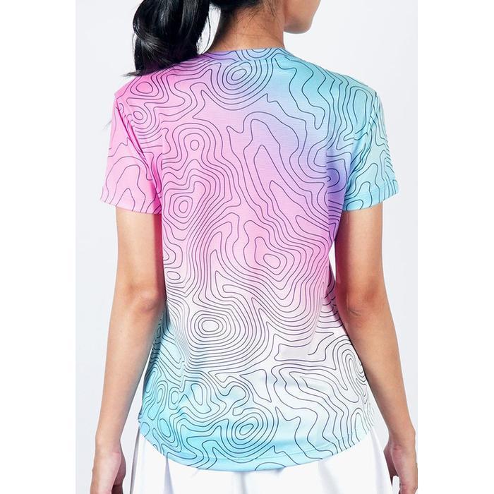 Kaos Olahraga Dry Fit Wanita - Trijee Madalena II / Women Short Sleeve (White Contour)