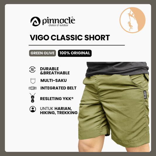 Celana Pendek Outdoor/Hiking Pria - Pinnacle Vigo Classic Short - Green Olive