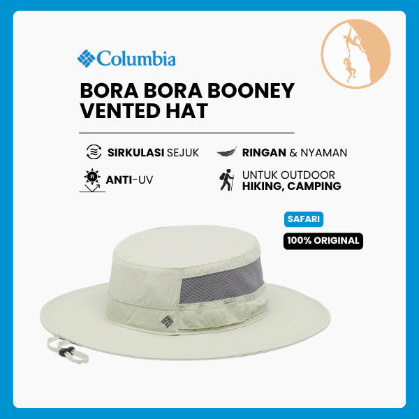 Topi Hiking Outdoor Columbia Bora Bora Booney (Safari) – Bucket Hat Anti UV, Breathable & Adjustable