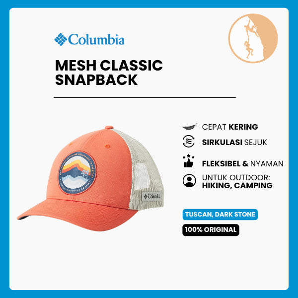Snapback Cap Columbia Mesh Classic (Tuscan/Dark Stone) - Flexfit Outdoor Hat
