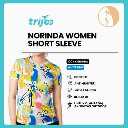 Kaos Olahraga Wanita - Trijee Norinda Women Short Sleeve (White Lime)