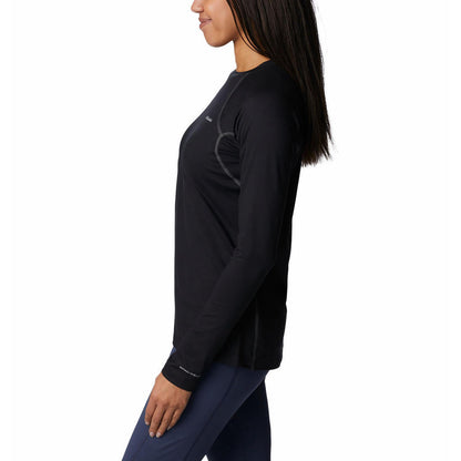 Kaos Baselayer Lengan Panjang Wanita - Columbia Women Black Heavyweight Stretch Long Sleeve