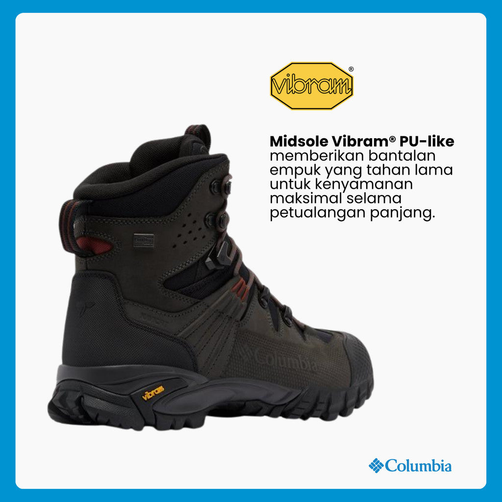 Sepatu Hiking Boots Pria - Columbia Men's GeoTerra™ OutDry™ Leather Hiking Boot - Black/Spice