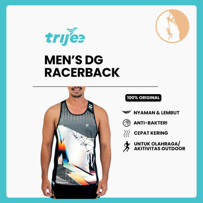 Kaos Tank Top Lari/Olahraga Pria - Trijee DG Racerback Men (Duochrome Glitch)
