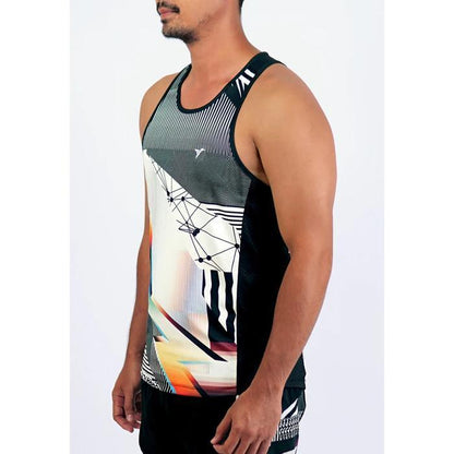 Kaos Tank Top Lari/Olahraga Pria - Trijee DG Racerback Men (Duochrome Glitch)