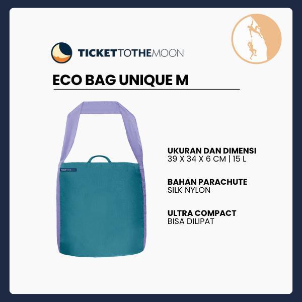 ECO BAG Ticket To The Moon | Tas Ramah Lingkungan Ringan dan Tahan Lama |  Medium UNIQUE