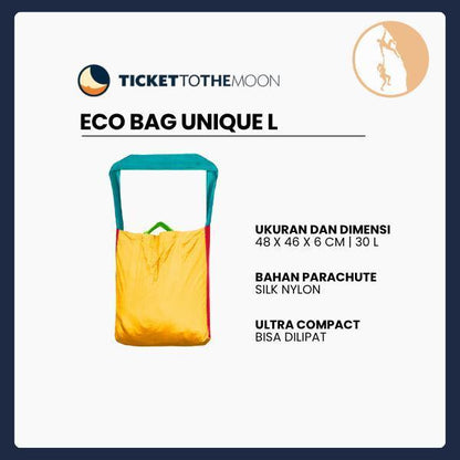 Eco Bag Ticket To The Moon | Tas Ramah Lingkungan Besar dan Tahan Lama (30L) |  Large Unique