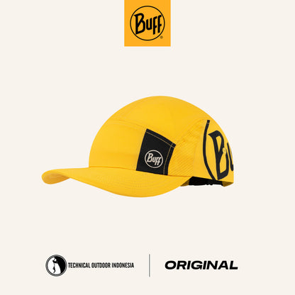 Buff 5 Panel Go Cap Logo Yellow - Topi Lari/Trail Running