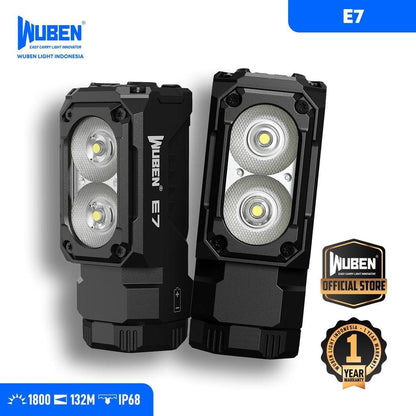 Wuben E7 Multi-functional EDC Flashlight Senter Kepala - 1800 Lumens 132 Meters