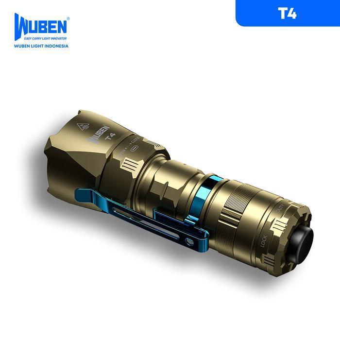Wuben T4 Portable Tactical Flashlight Senter - 850 Lumens 401 Meters - Dessert Tan