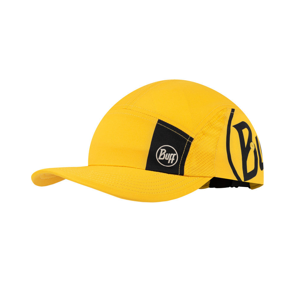 Buff 5 Panel Go Cap Logo Yellow - Topi Lari/Trail Running
