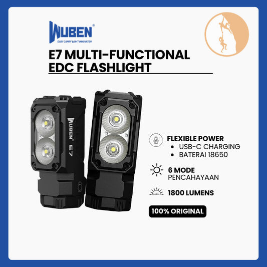 Wuben E7 Multi-functional EDC Flashlight Senter Kepala - 1800 Lumens 132 Meters