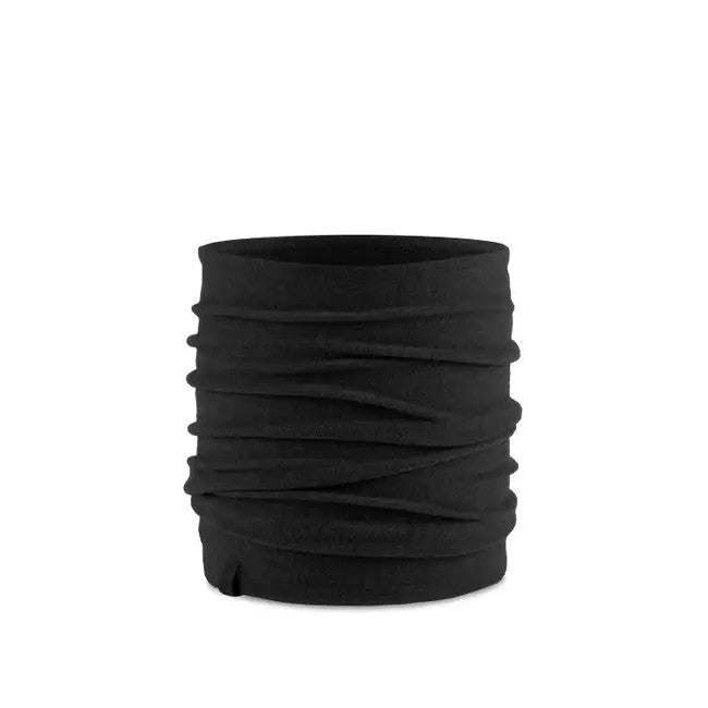 Buff Merino Fleece Neck Warmer Solid Black