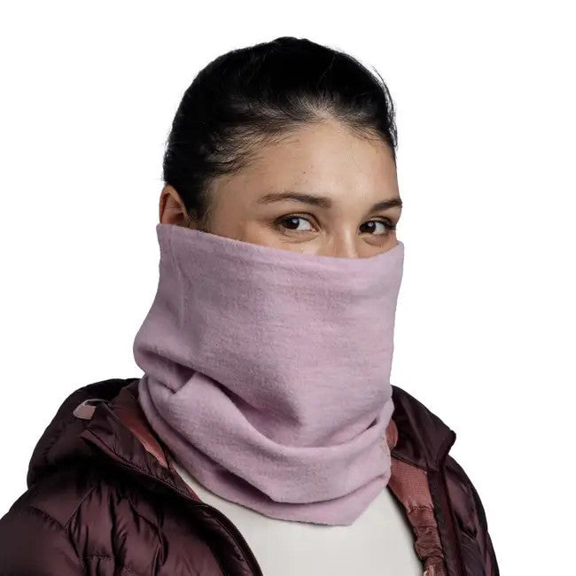 Buff Merino Fleece Neck Warmer Solid Lilac Sand