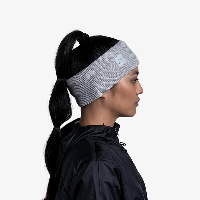 Buff CrossKnit Headband Solid Light Grey