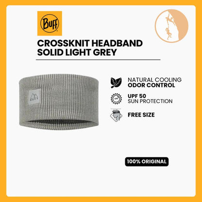 Buff CrossKnit Headband Solid Light Grey