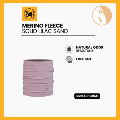 Buff Merino Fleece Neck Warmer Solid Lilac Sand