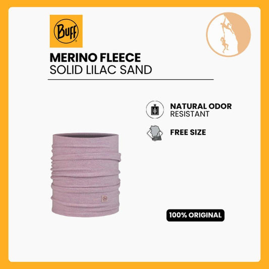 Buff Merino Fleece Neck Warmer Solid Lilac Sand