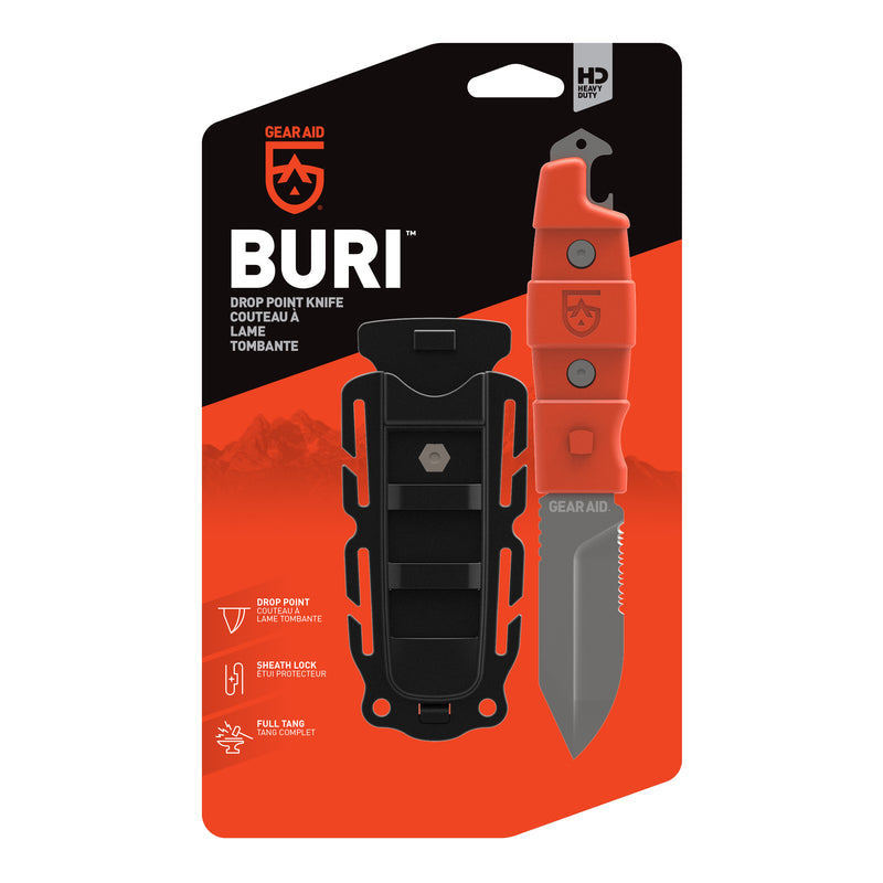 Pisau Rescue/Survival - Gear Aid BURI Drop Point Knife