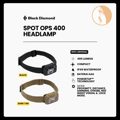 Senter Kepala Outdoor Camping - Black Diamond Spot Ops 400 Headlamp