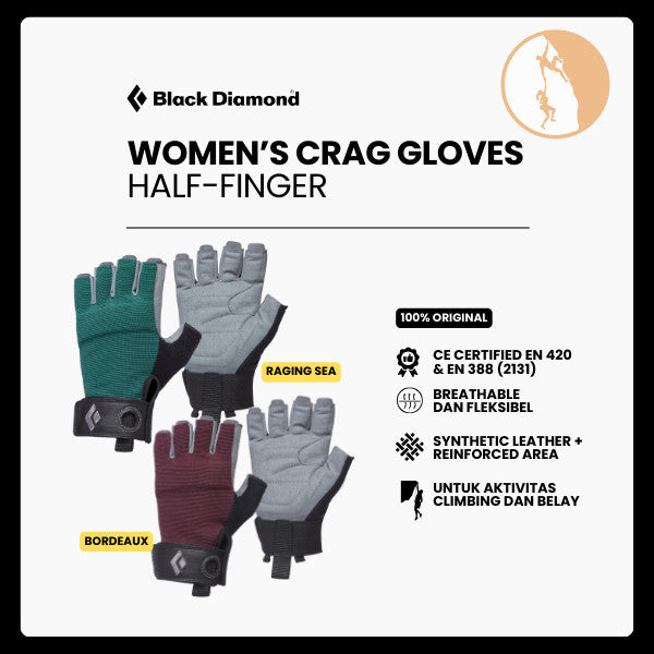 Sarung Tangan Hiking/Panjat Tebing Wanita - Black Diamond Women's Crag Half-Finger Gloves