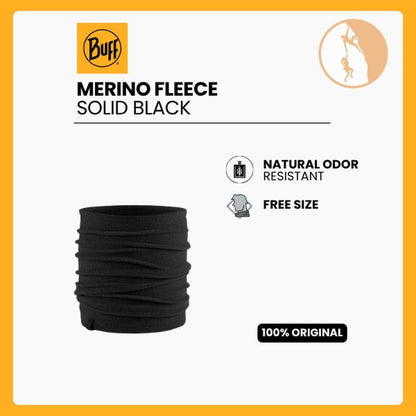 Buff Merino Fleece Neck Warmer Solid Black