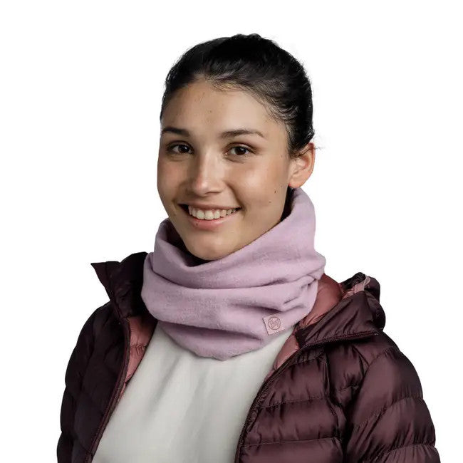 Buff Merino Fleece Neck Warmer Solid Lilac Sand
