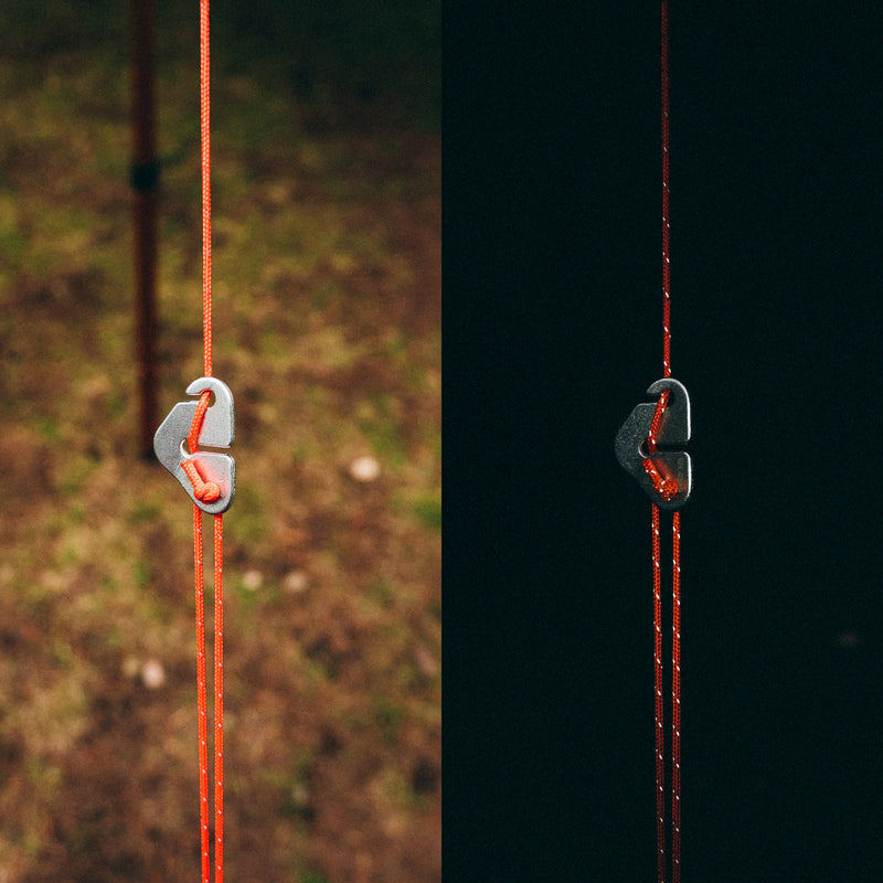 Tali Tenda Camping - Gear Aid Reflective Guyline Kit with Tensioners (50ft/15,24meter)