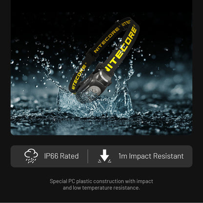 Senter Kepala - NITECORE LED Headlamp Lightweight AA Battery 240 Lumens - HA11 (Black)