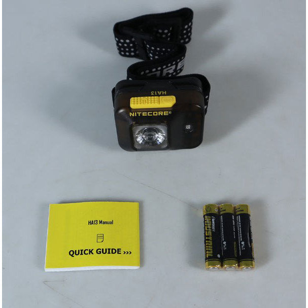 Senter Kepala - NITECORE LED Headlamp Dual Beam Lightweight 350 Lumens - HA13 (Black)