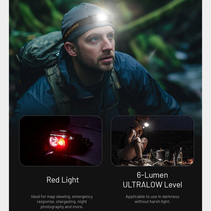 Senter Kepala - NITECORE LED Headlamp Lightweight AA Battery 240 Lumens - HA11 (Black)
