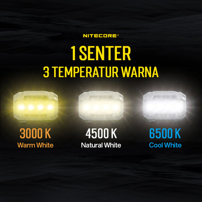 NITECORE Senter Kepala Headlamp LED MCT UHE 3in1 Color IP68 600 Lumens - HA23 UHE - Blue