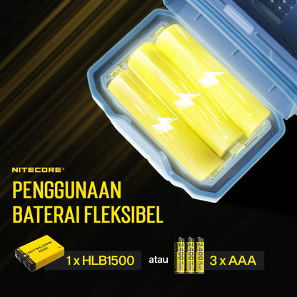 NITECORE Senter Kepala Headlamp LED MCT UHE 3in1 Color IP68 600 Lumens - HA23 UHE - Blue