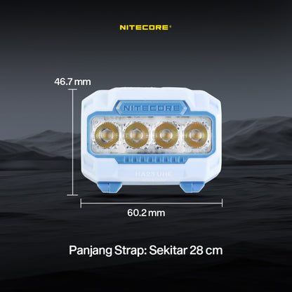 NITECORE Senter Kepala Headlamp LED MCT UHE 3in1 Color IP68 600 Lumens - HA23 UHE - Blue